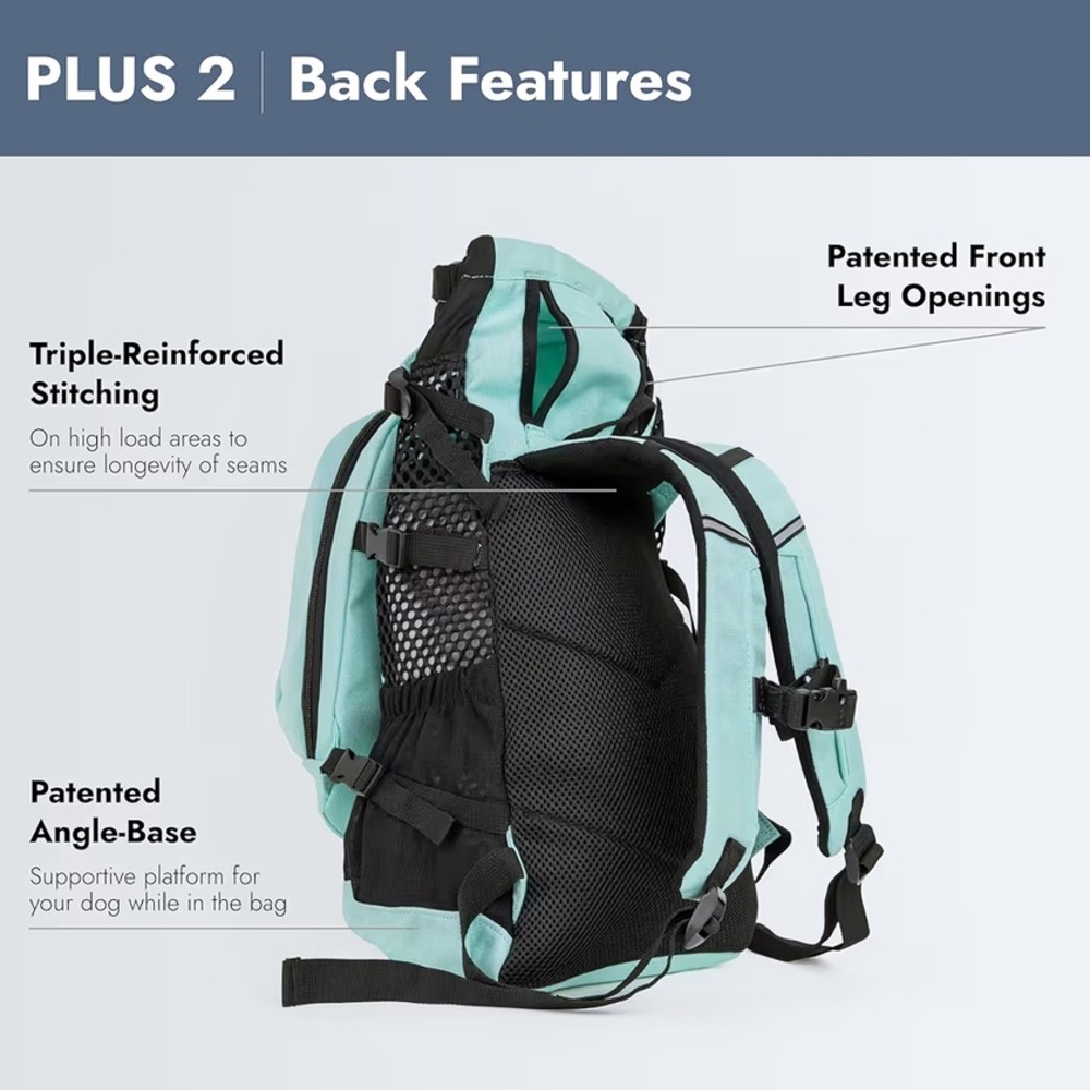 K9 Sport Sack Plus 2 Small Mint Dog Carrier Backpack 10"L X 9"W X 17"H - Picture 4 of 15